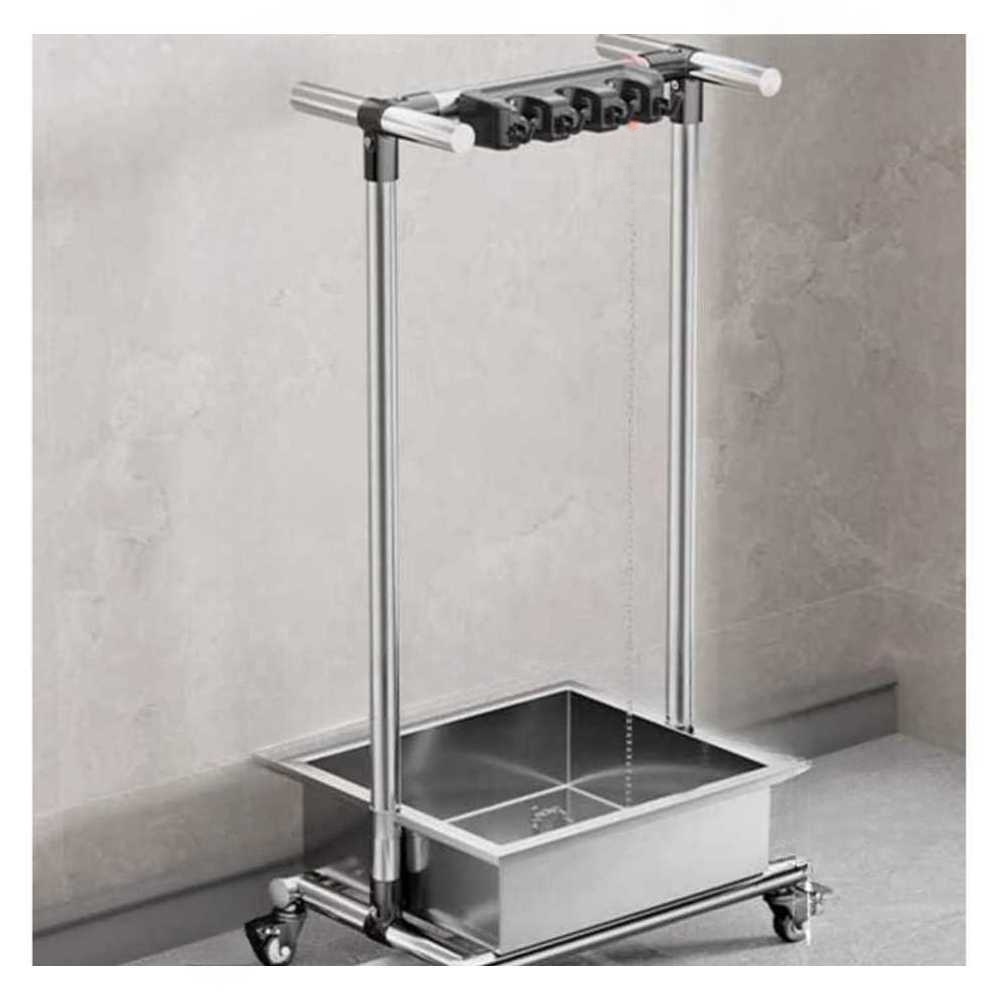 학교 걸레통 이동식 청소 업소용 대걸레 걸이 밀대 45cm/4단 후크 - 상품 이미지