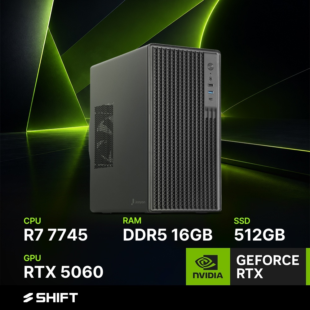 주연테크 시프트 굿워크 AMD 라이젠7 7745 RTX 5060 DDR5 16G NVMe 512G 게이밍 컴퓨터 D174556-16G512G 블랙 - 상품 이미지