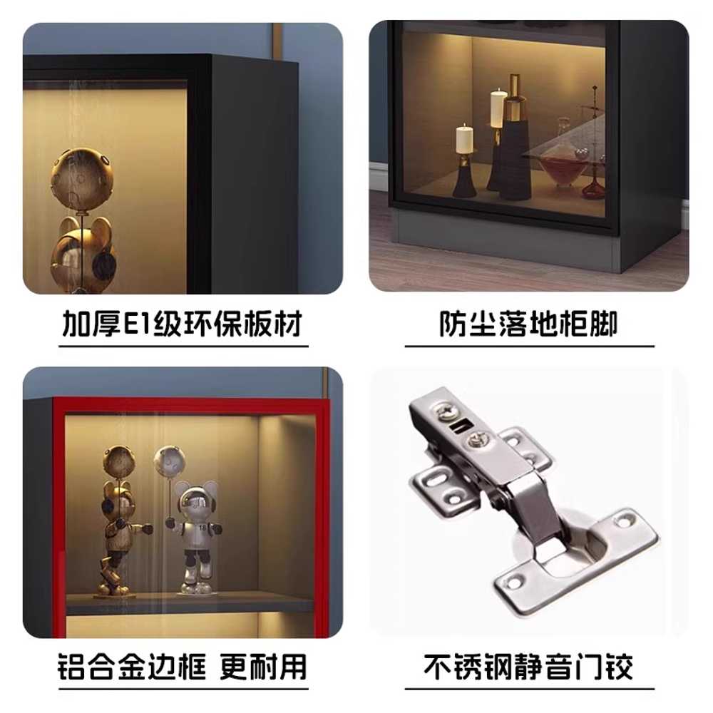 양주 장식장 투명유리 와인 보관함 콘솔 쇼케이스 그레이 5단 30x30x193 - 상세 이미지 5