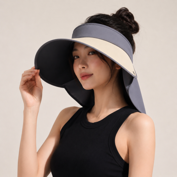 목가림 와이드 썬캡 여성 자외선차단 여름 모자 돌돌이 선캡 - 상세 이미지 3