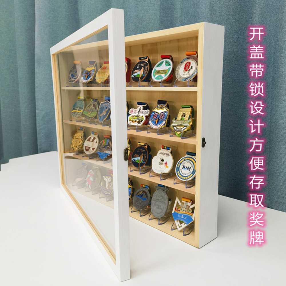 메달 장식장 거치대 피규어 케이스 선반 배지 액자 랙 9.5x39.5x60cm 3단 블랙 - 상세 이미지 2