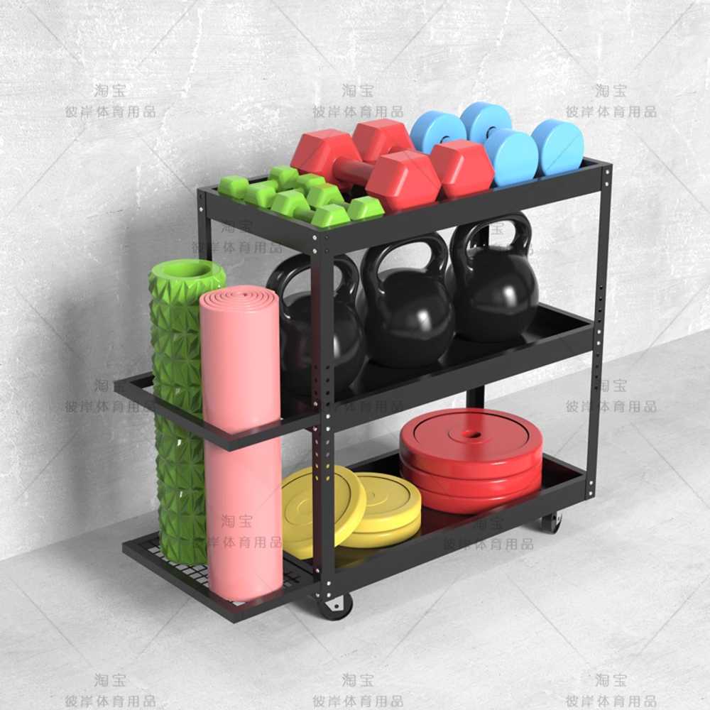 덤벨 정리대 헬스 보관대 체육관 검은색 받침대 거치 화이트 3단 64.5cm 이미지 6