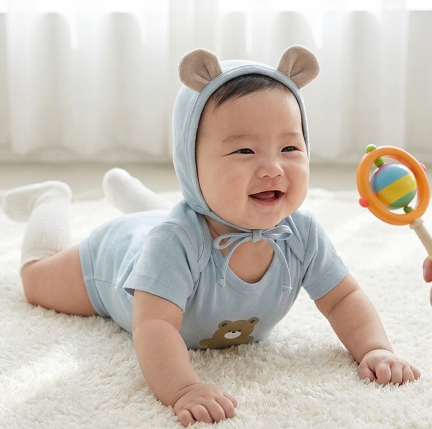 신생아출산선물 모던코지 큐트 베어 바디슈트 세트 신생아 백일복 조카돌선물 - 상세 이미지 4