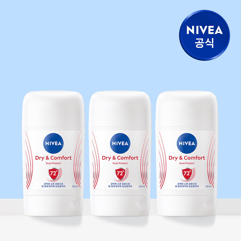니베아 데오드란트 스틱 드라이 앤 콤포트 50ml, 3개 - 상품 이미지