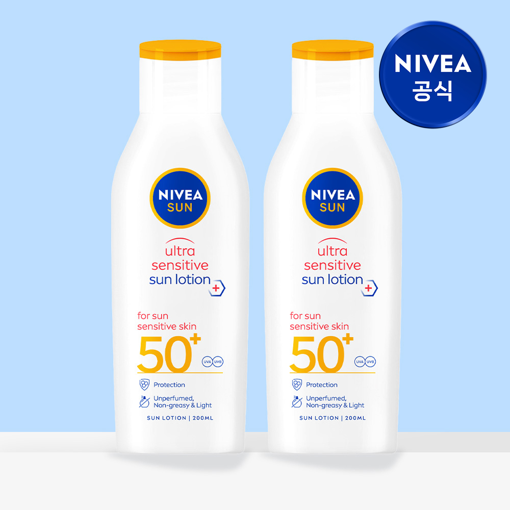 니베아 선 더마 센서티브 스킨 선 로션 200ml X 2개 (SPF50+/PA++++) 상품 이미지