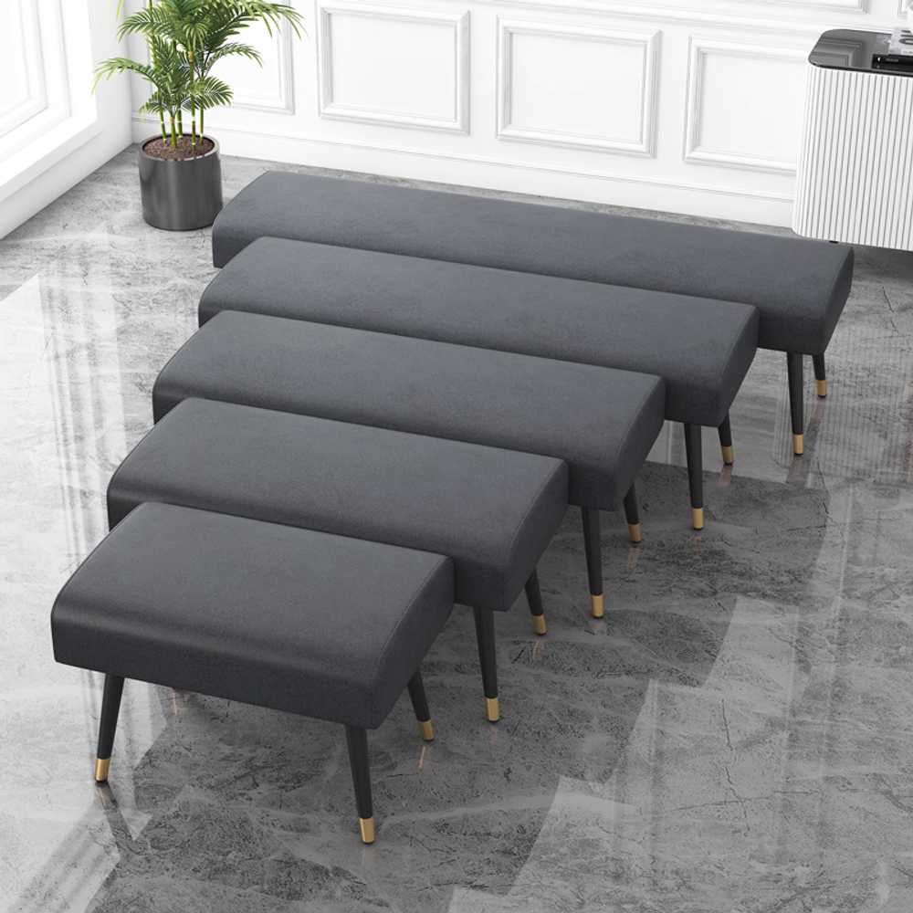 쇼파 스툴 거실 카페 현관 발받침 보조 의자 벤치 폭 80cm/블랙 - 상세 이미지 4
