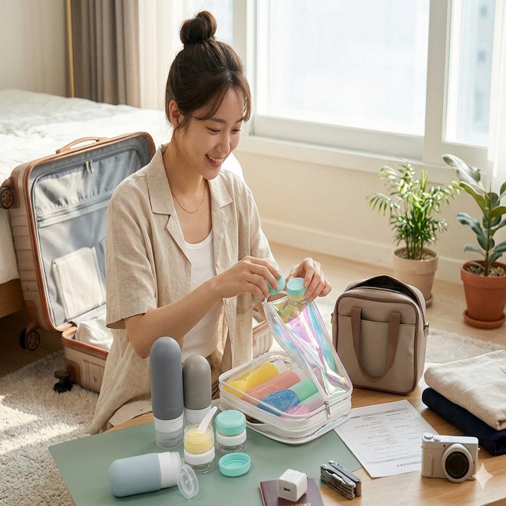 여행용 튜브 용기 소분 공병 샴푸 튜브용기 실리콘 세트 - 상품 이미지