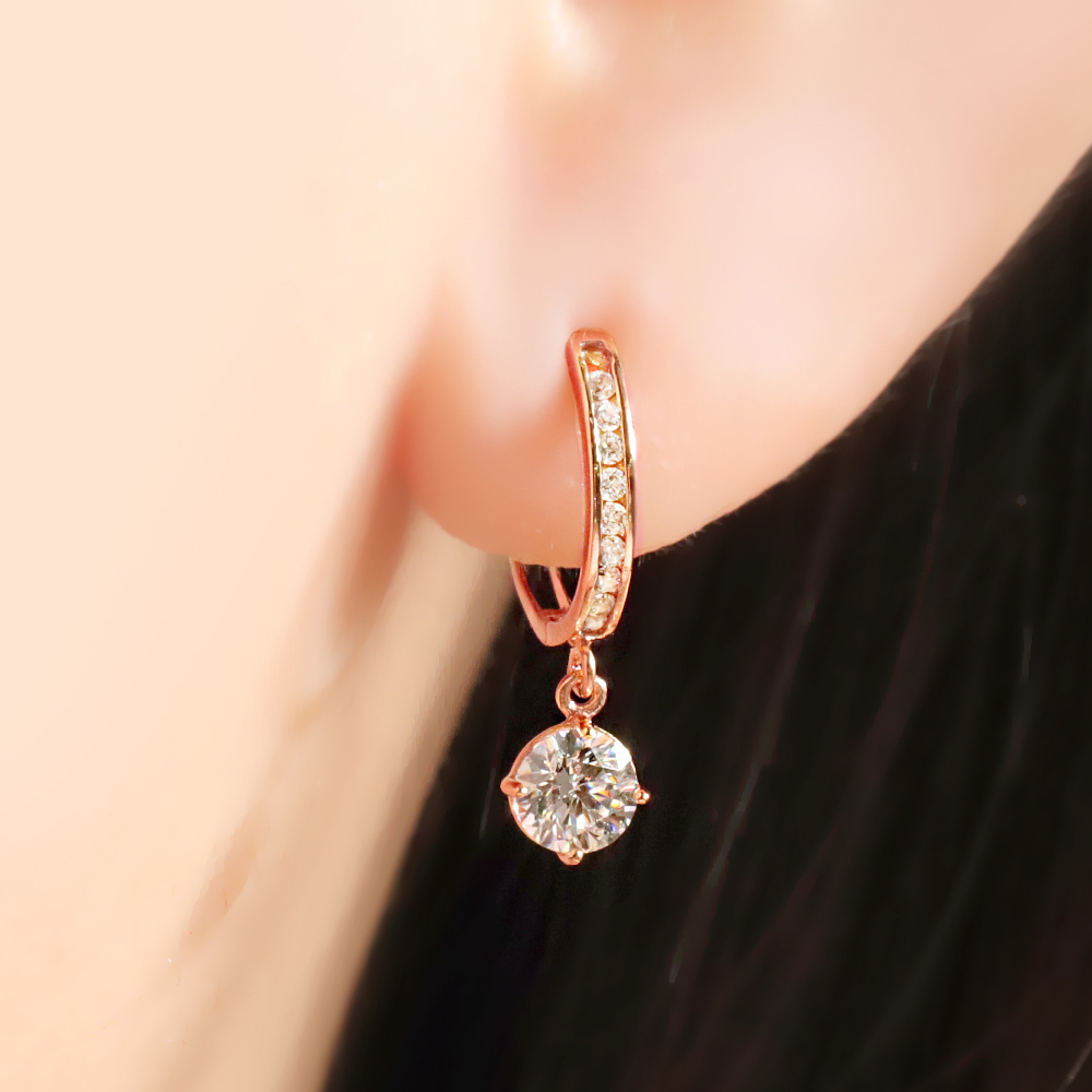 14K 18K 원터치 귀걸이 볼드 데일리 여자 클라라 금귀걸이 - 상세 이미지 3