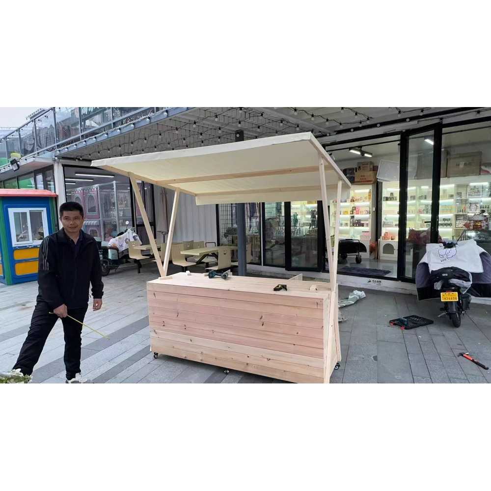 플리마켓 가판대 진열 전시회 야외 야시장 접이식 60X150X200 노란색 흰색 - 상세 이미지 4