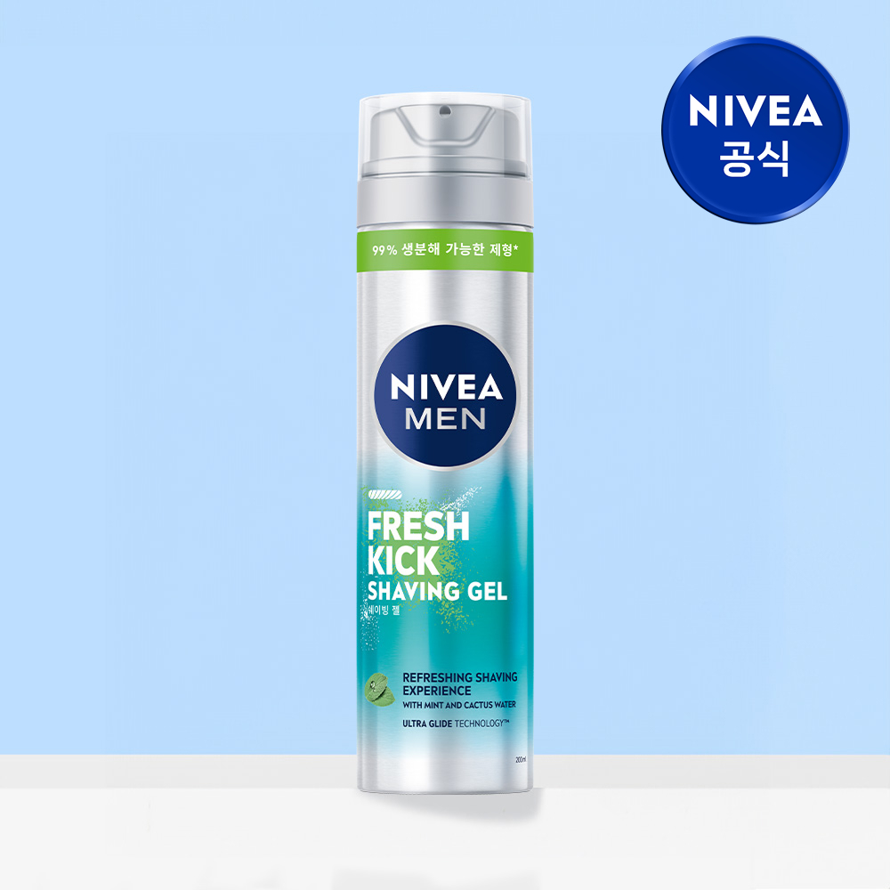 니베아 맨 프레시 킥 쉐이빙 젤 면도젤 200ml, 1개 - 상품 이미지
