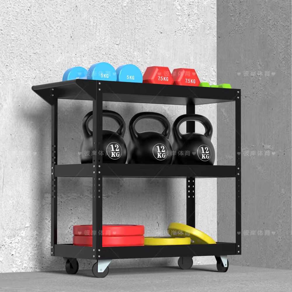 덤벨 정리대 헬스 보관대 체육관 검은색 받침대 거치 화이트 3단 64.5cm - 상세 이미지 4