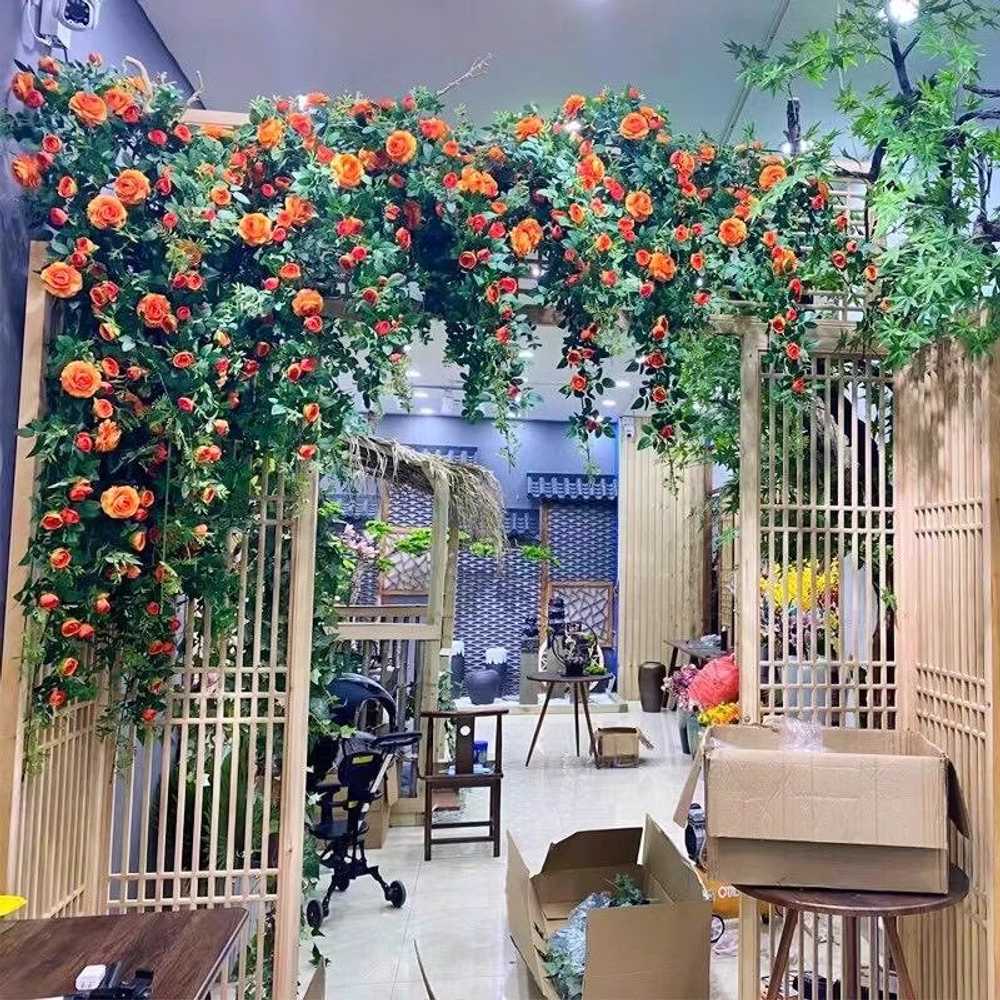 웨딩 조화 장식 배경 피로연 아치 센터피스 꽃 결혼식 핑크 - 상세 이미지 4