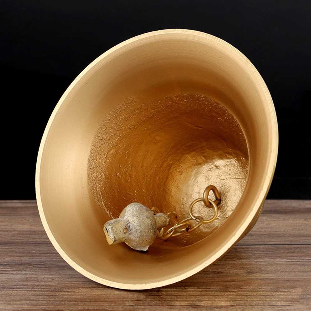 황동 종 풍속도 핸드벨 녹청 엔틱 카페 벨 처마 소리 3.5x3.8cm - 상세 이미지 2