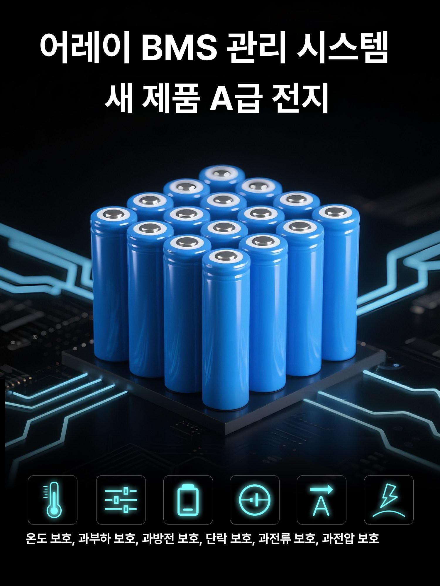 휴대용 캠핑 배터리 28000mAh 차박 낚시 고속충전 대용량 배터리 24V 12V 5V (28000mAh) - 상세 이미지 5