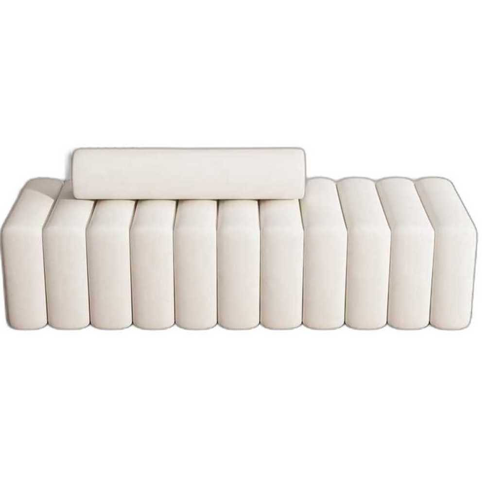 벨벳 벤치 스툴 가게 디자인 긴 수납 현관 의류 샵 100x40cm/화이트 - 상품 이미지