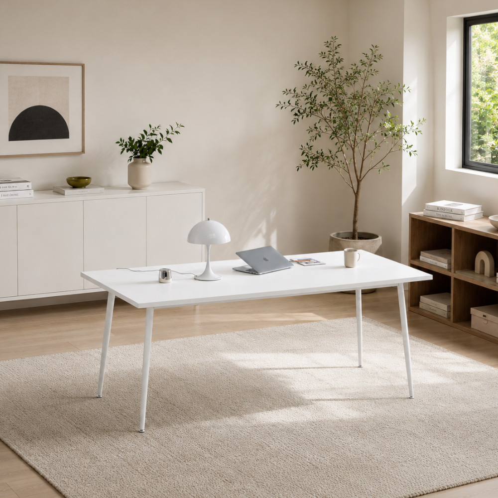 티에스퍼니처 베일리 LPM 회의테이블 책상 사무용 1500x900mm, 화이트+올화이트 - 상품 이미지