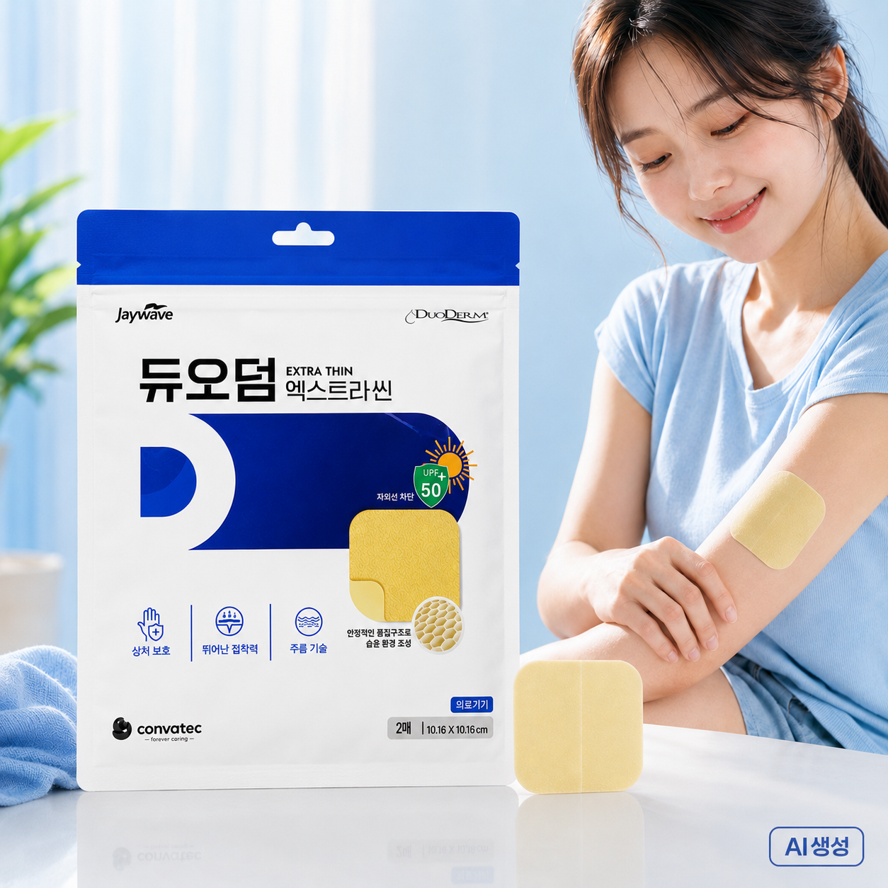 듀오덤 엑스트라씬 2매 재생테이프 피부 상처 습윤밴드 드레싱 화상 약국병원용 여드름패치