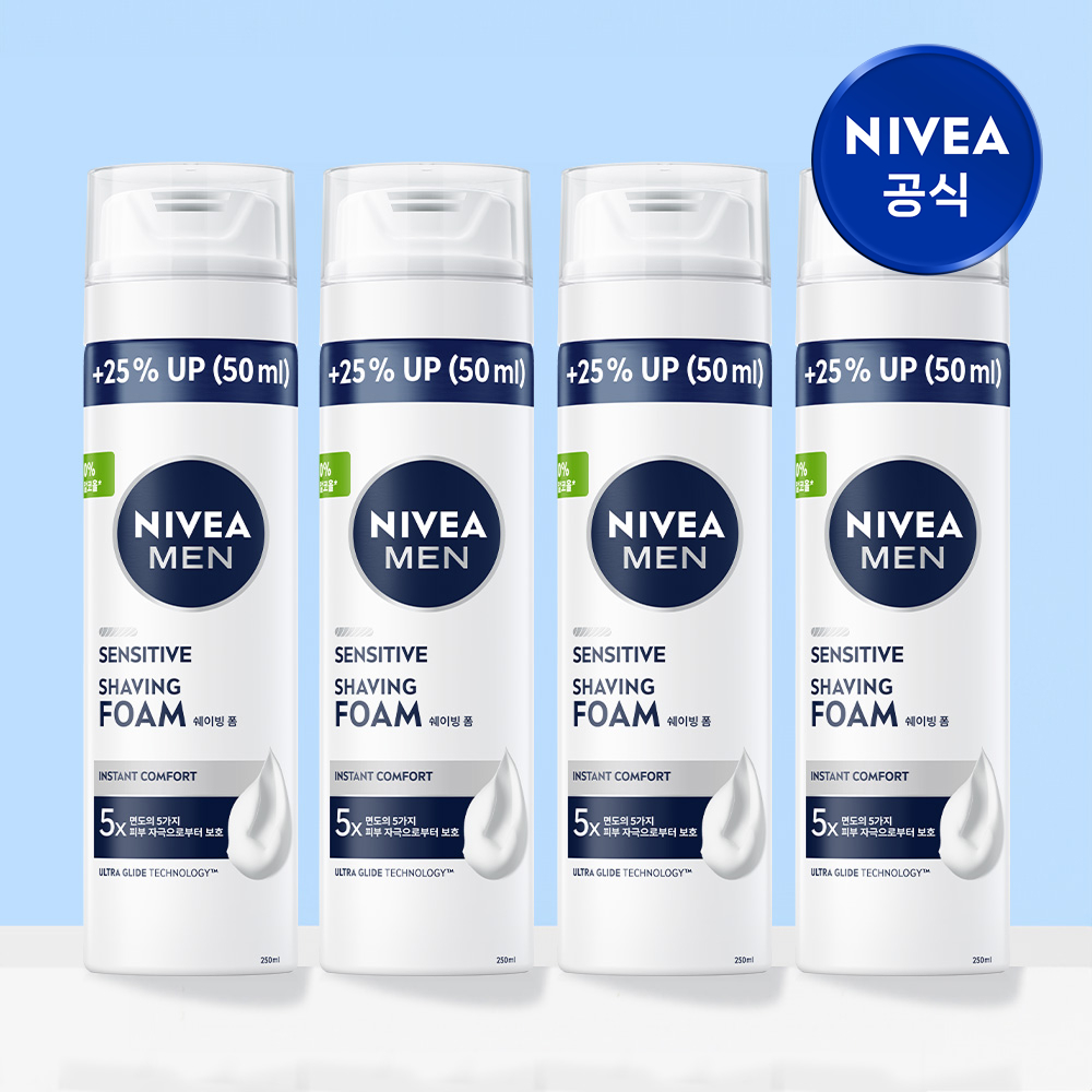 니베아 맨 센서티브 쉐이빙 폼 면도크림 250ml, 4개 상품 이미지