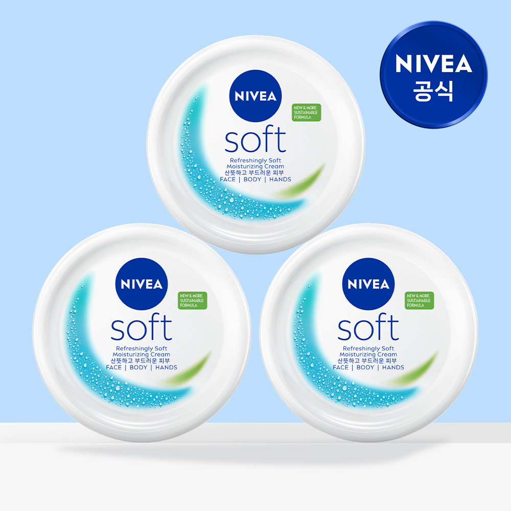 니베아 소프트 리프레싱 모이스춰라이징 크림 200ml, 3개 - 상품 이미지