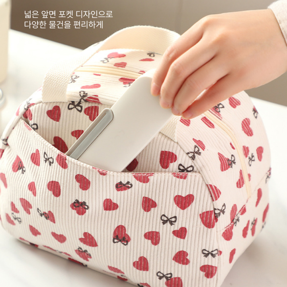 코듀로이직장인도시락가방 골덴도시락가방 코듀로이이유식가방보냉백 대용량보온보냉런치백 - 상세 이미지 5