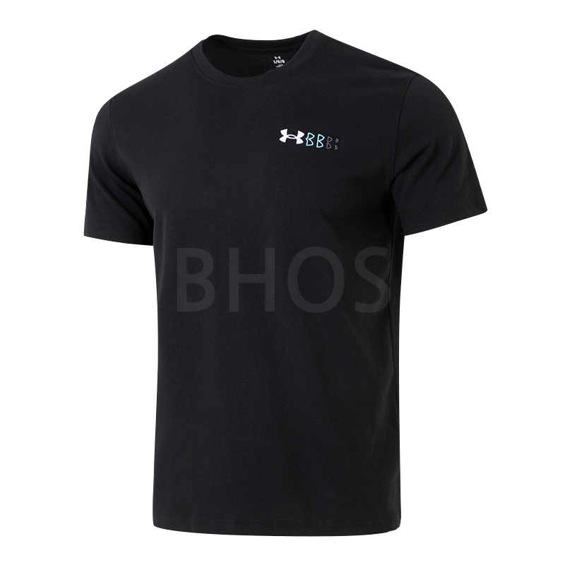 언더아머 UA HW LC LOGO REPEAT SS 블랙 남성