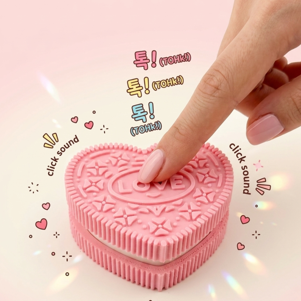 오레오 하트 쿠키 클리커 클릭커 청축 키링 미니 피젯토이 열쇠고리 이미지 8