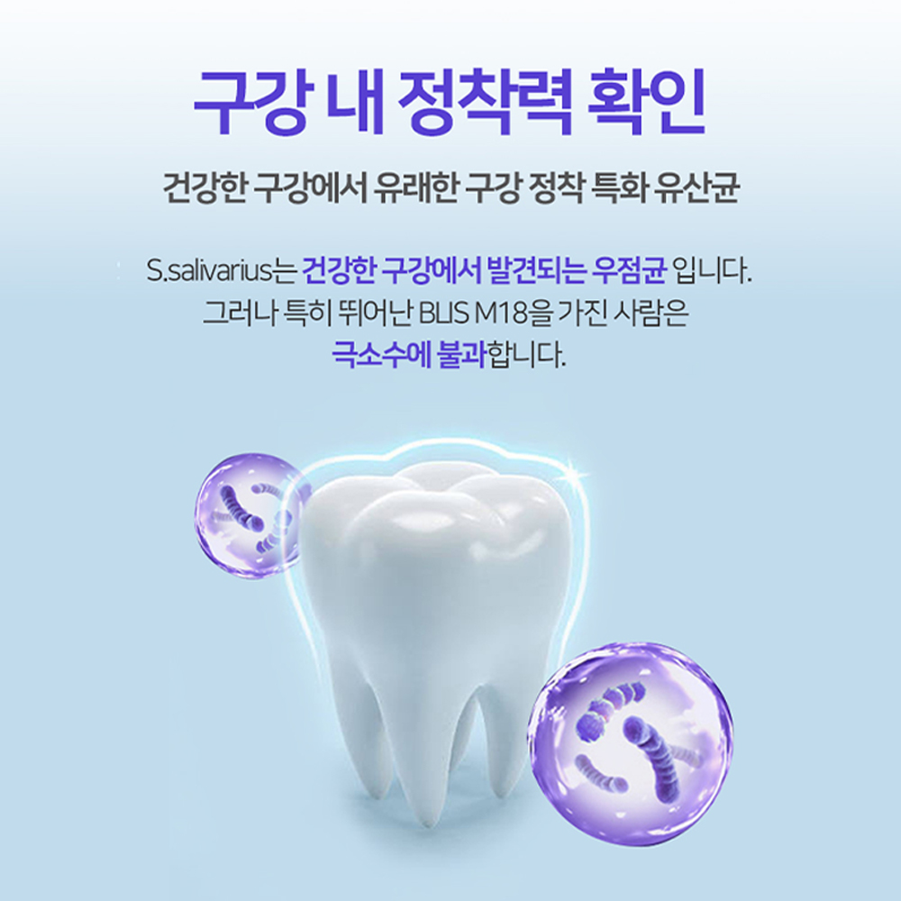 닥터파이토 덴티백 구강유산균 BLIS M18 프로바이오틱스 프리바이오틱스 30정, 6개 - 상세 이미지 4