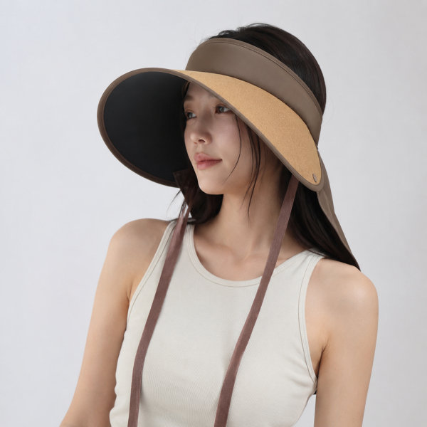 목가림 와이드 썬캡 여성 자외선차단 여름 모자 돌돌이 선캡 - 상세 이미지 5