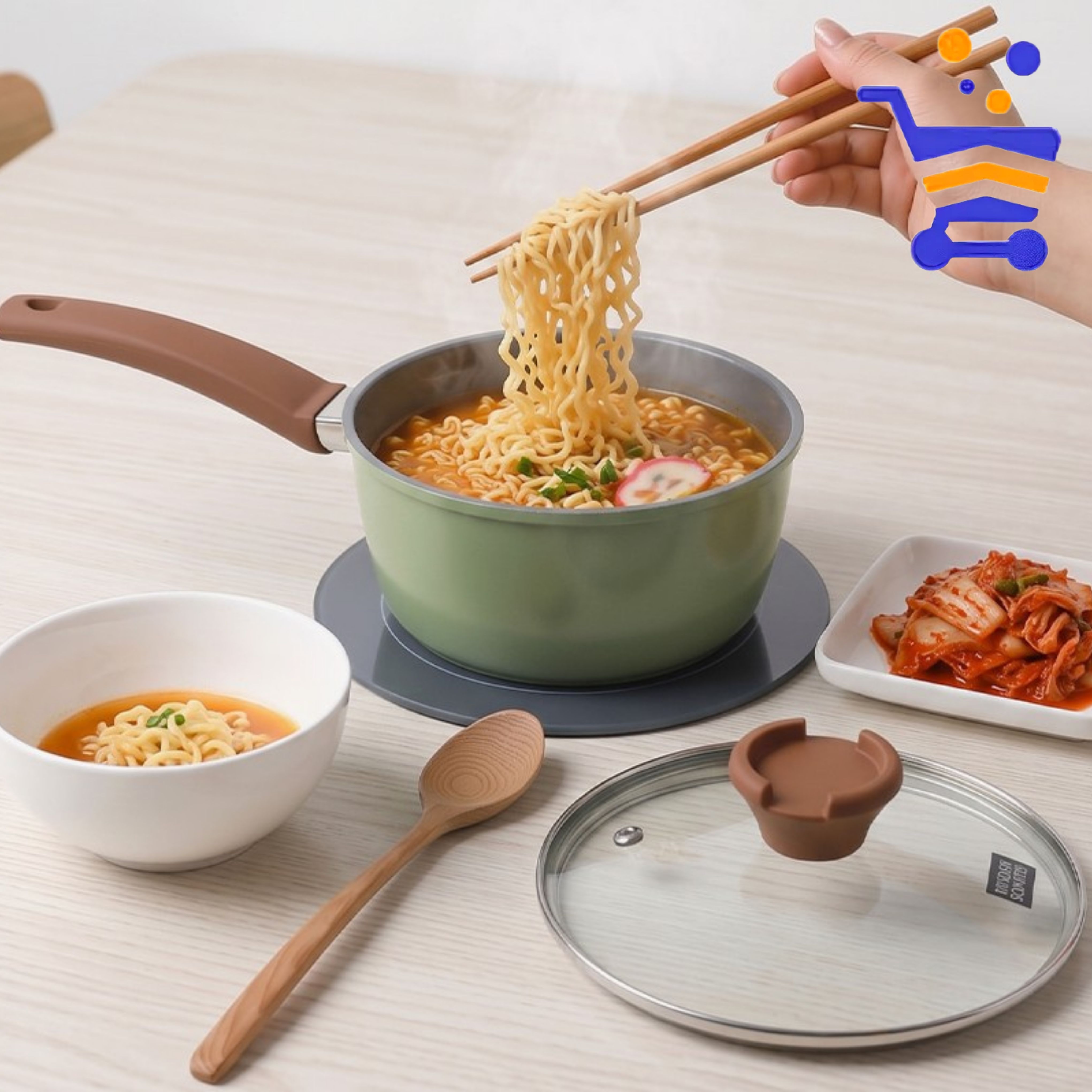 키친플라워 그린베일 인덕션 세라믹 코팅냄비 6종 단품 - 상품 이미지