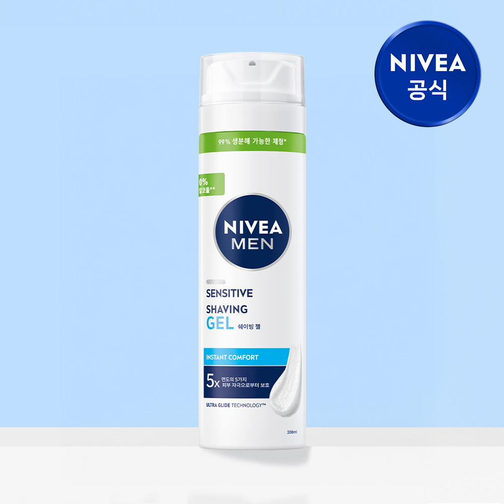 니베아 맨 센서티브 쉐이빙 젤 면도젤 200ml, 1개 - 상품 이미지