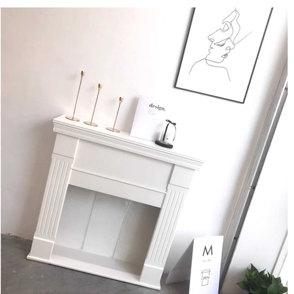 벽난로수납장 거실 철제 장식장 복도 스튜디오 콘솔장 100cm/화이트 - 상세 이미지 2