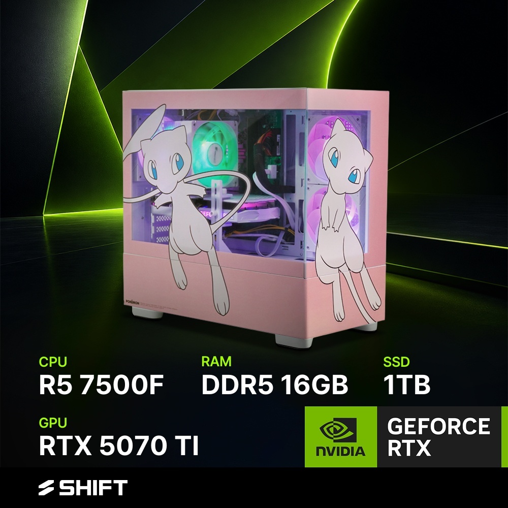 주연테크 시프트 AMD 라이젠5 7500F RTX 5070 TI DDR5 16G NVMe 1T 게이밍 컴퓨터 PKM75F57T-16G1T 포켓몬스터 - 상품 이미지