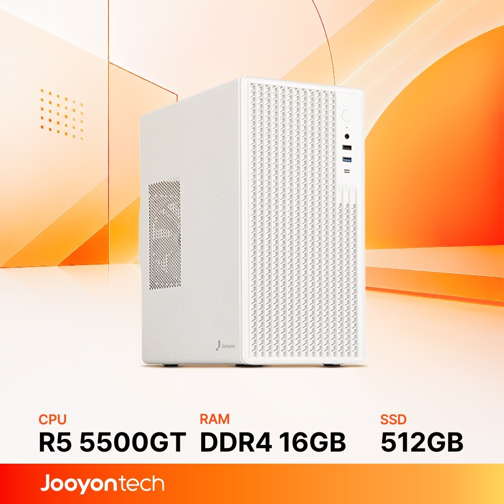 주연테크 홈오피스 굿워크 AMD 라이젠5 5500GT 내장그래픽 DDR4 16G NVMe 512G 사무용 가정용 컴퓨터 D1v55G-16G512G 화이트 상품 이미지