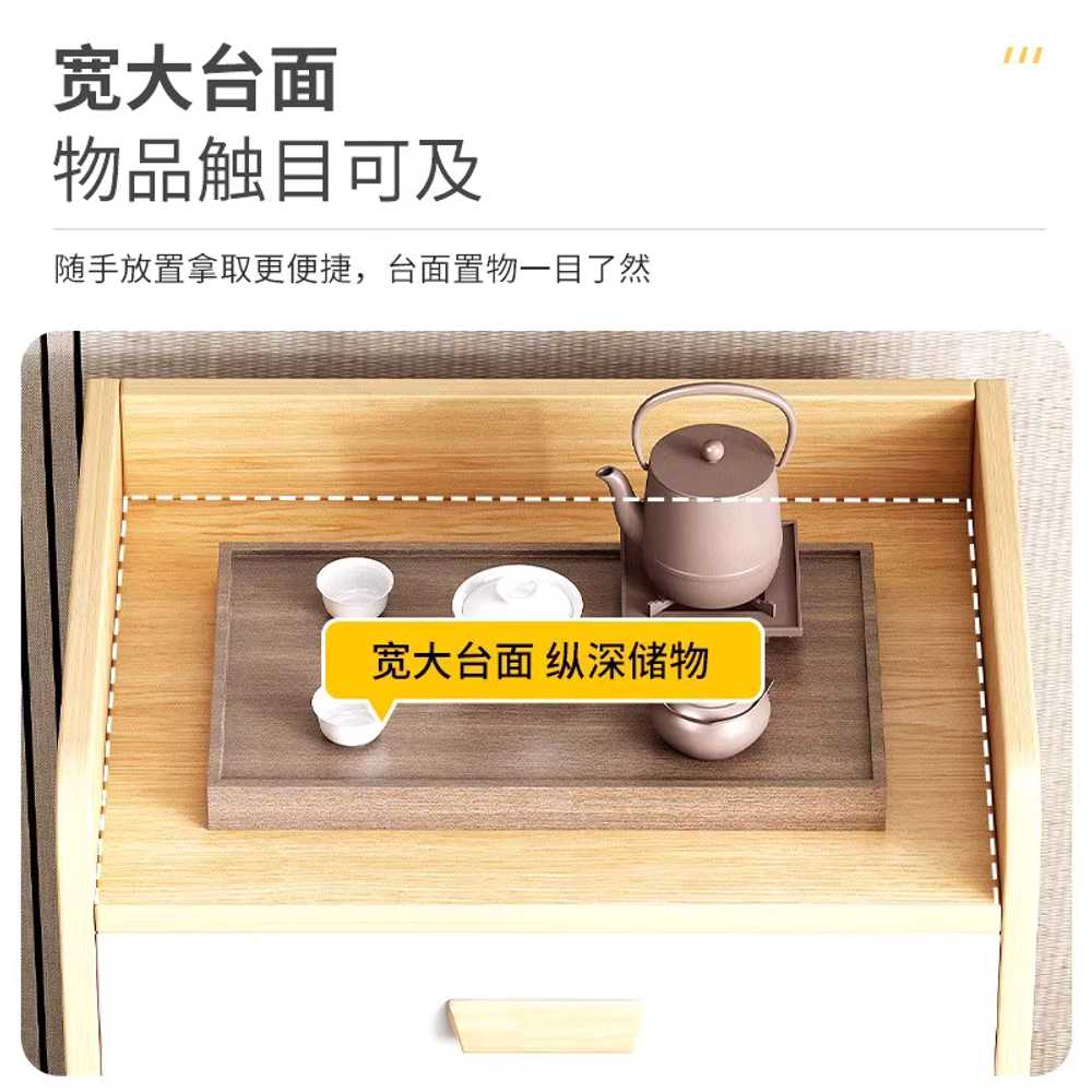 카페 셀프바 반납 원목 트레이 반납대 매장용 정리대 웜화이트/이동식 - 상세 이미지 4