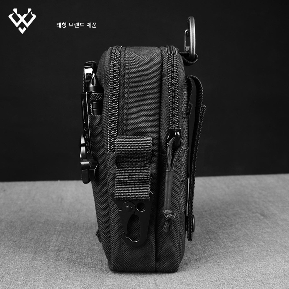 남성 방수 크로스백 숄더백 휴대폰 수납 메신저백 블랙 어깨끈 원 사이즈 - 상세 이미지 3