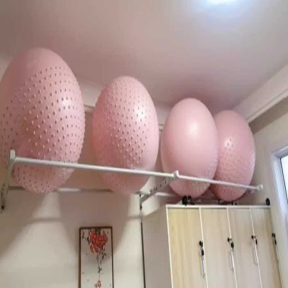 짐볼 거치대 벽걸이 헬스장 보관 천장 용품 보수볼 랙 블랙 124cm 2칸 - 상세 이미지 4