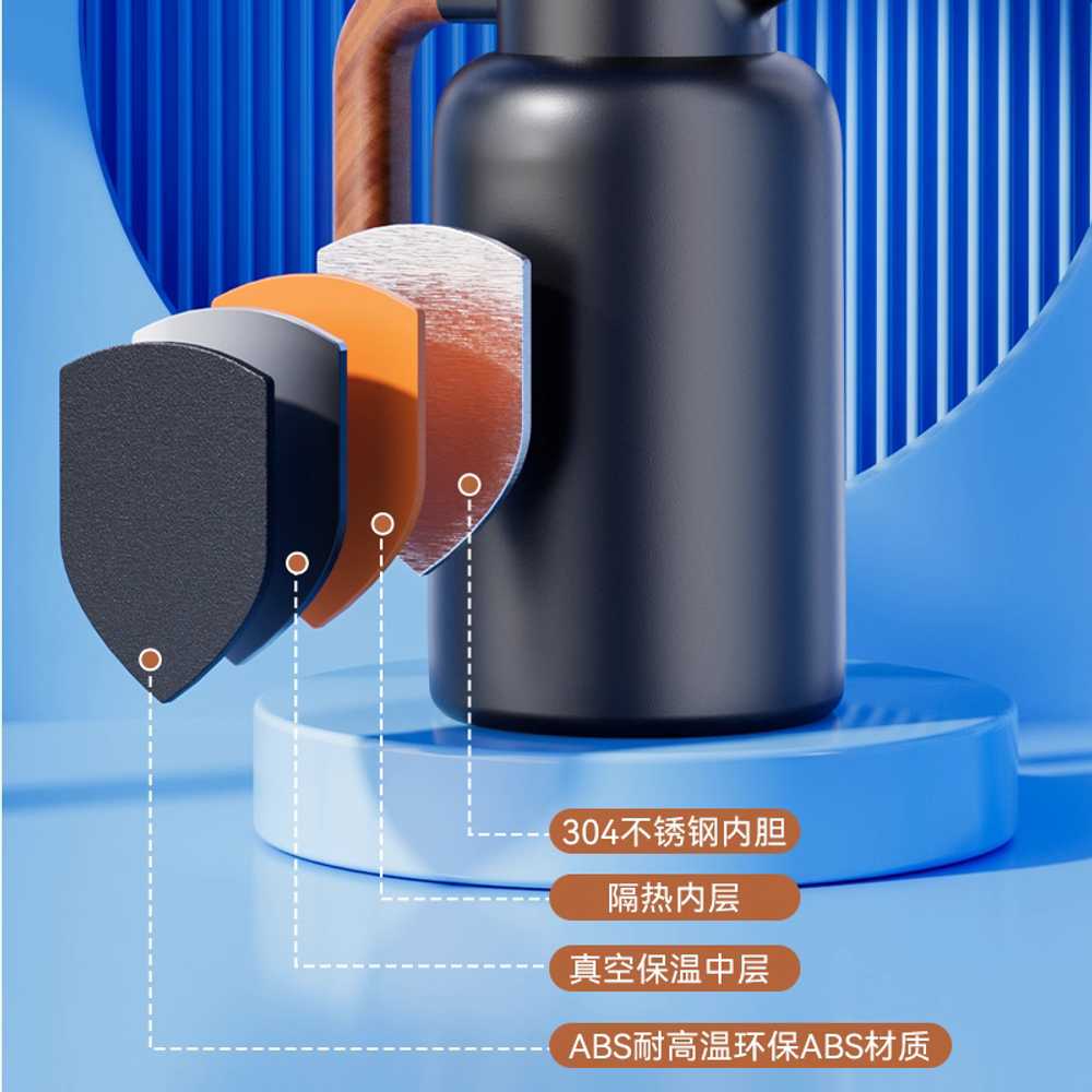 자동차 커피포트 시가잭 스텐 전기 트럭용 스틸 차박 블랙 1300ml 12V24V - 상세 이미지 5