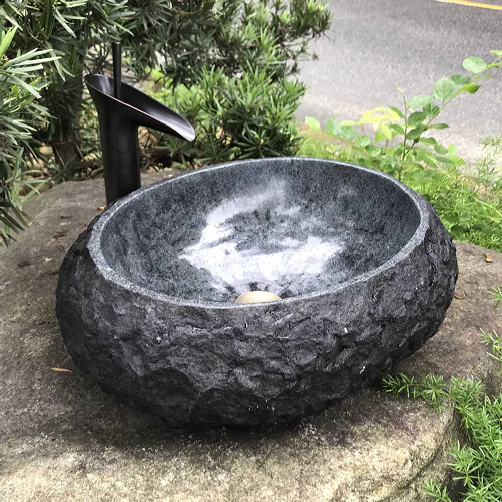 빈티지 세면볼 탑볼 돌세면대 복고풍 정원 개수대 A - 상세 이미지 3