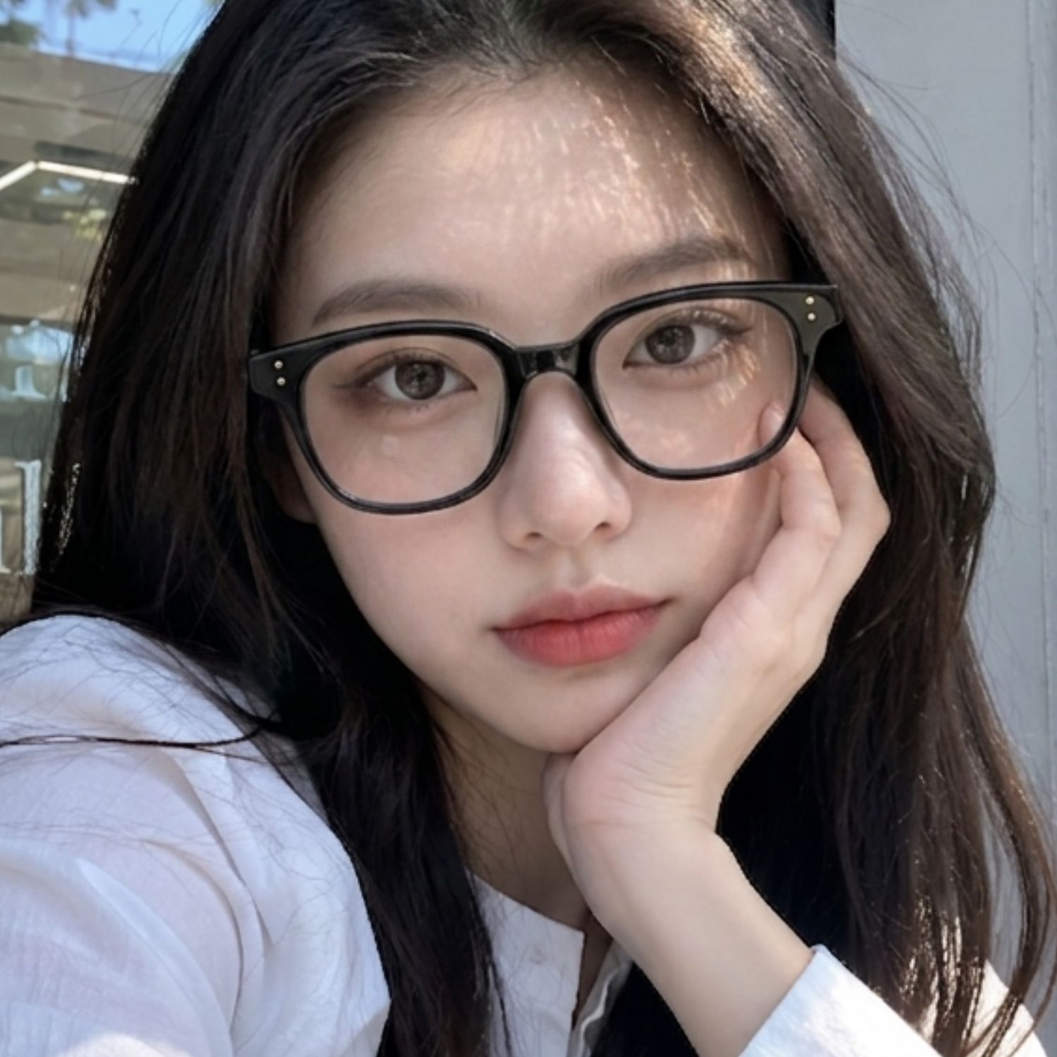 인생 안경 사각뿔테 클래식 남자 여자 블루라이트차단 빈티지 안경테 - 상품 이미지