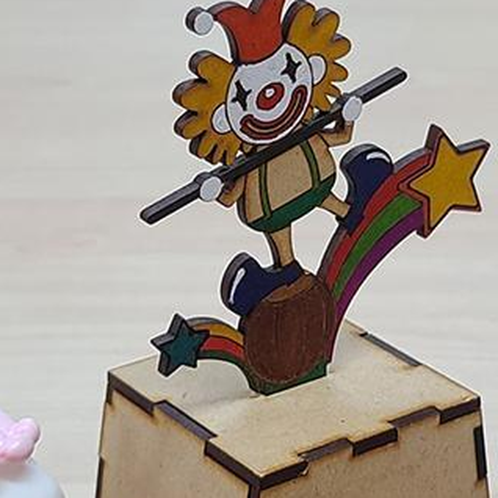태엽무브먼트 삐에로색칠도안오르골 미니오르골조립키트 초등돌봄미술 - 상세 이미지 2