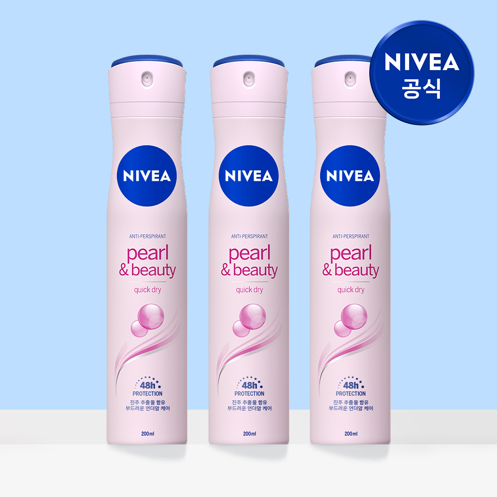 니베아 데오드란트 스프레이 펄 뷰티 200ml, 3개 - 상품 이미지
