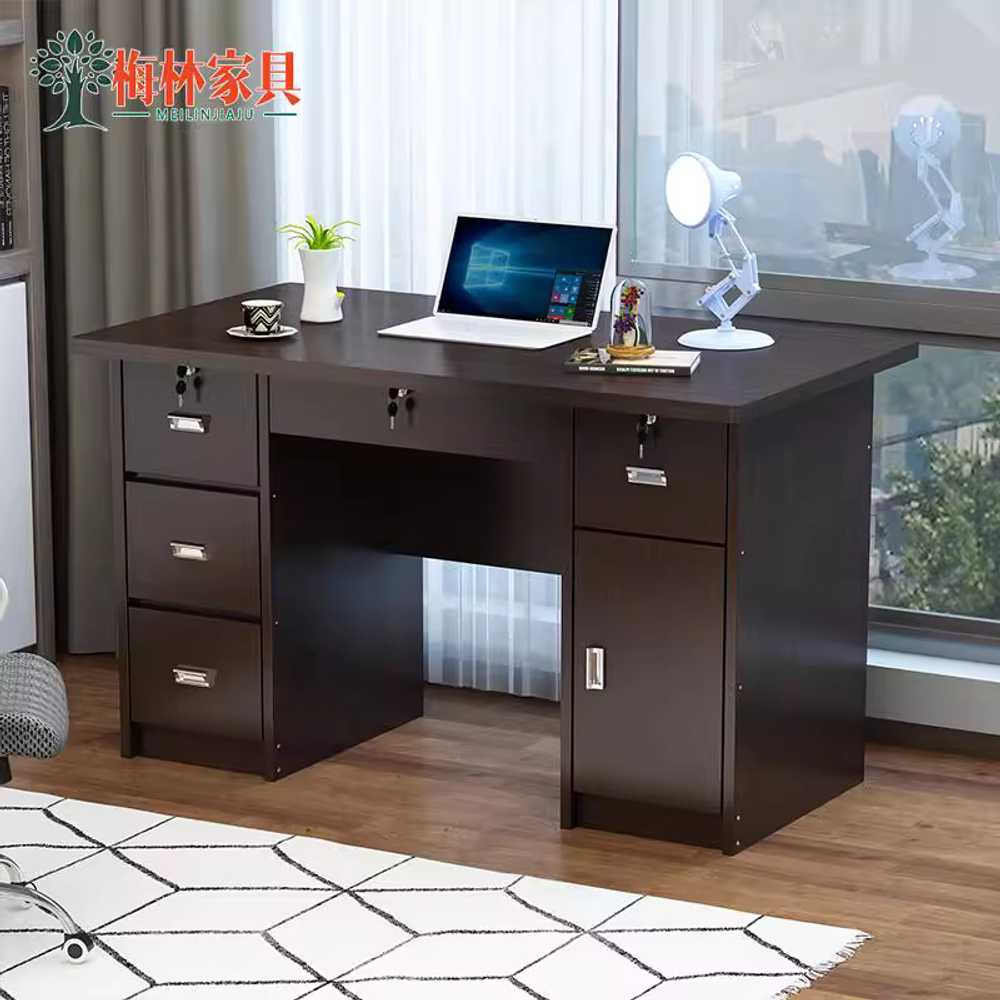 사무용 책상 사무실 데스크 업무용 컴퓨터 테이블 80cm 다크월넛 - 상세 이미지 4