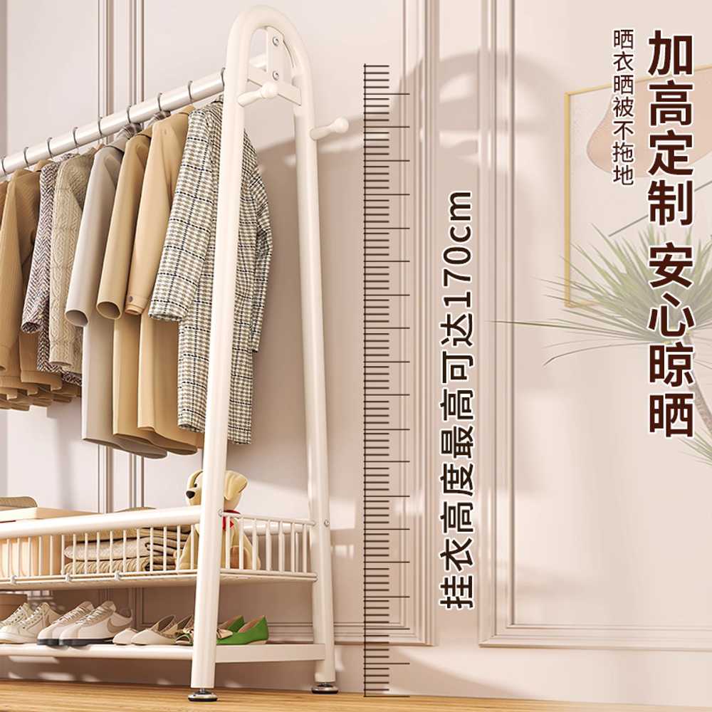 이동식 행거 스탠드 옷가게 미니 심플 간이 트롤리 100cm 아이보리 22mm - 상세 이미지 3