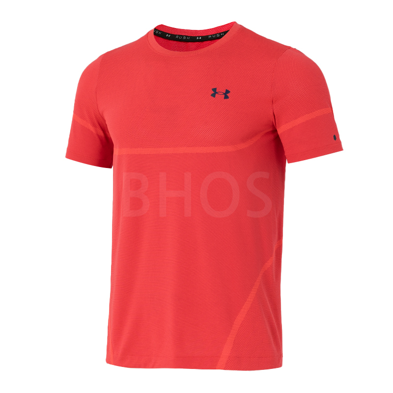 언더아머 UA Rush Seamless Legacy SS 오렌지 남