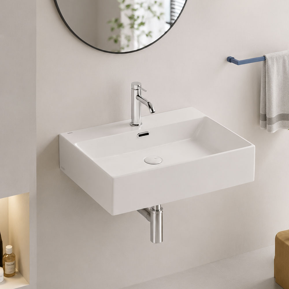 바노스 벽걸이 세면기 디엣지 6 BW-E101MW 무광 화이트 욕실 벽걸이세면대 (600) - 상세 이미지 3