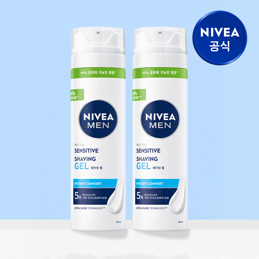 니베아 맨 센서티브 쉐이빙 젤 면도젤 200ml, 2개 - 상품 이미지