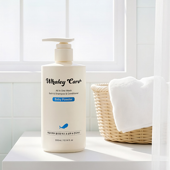 웨일리케어 어린이 샴푸 온가족 워시 어린이 올인원 약산성 바디워시 300ml 베이비파우더향 프리지아향 향 선택 - 상세 이미지 3