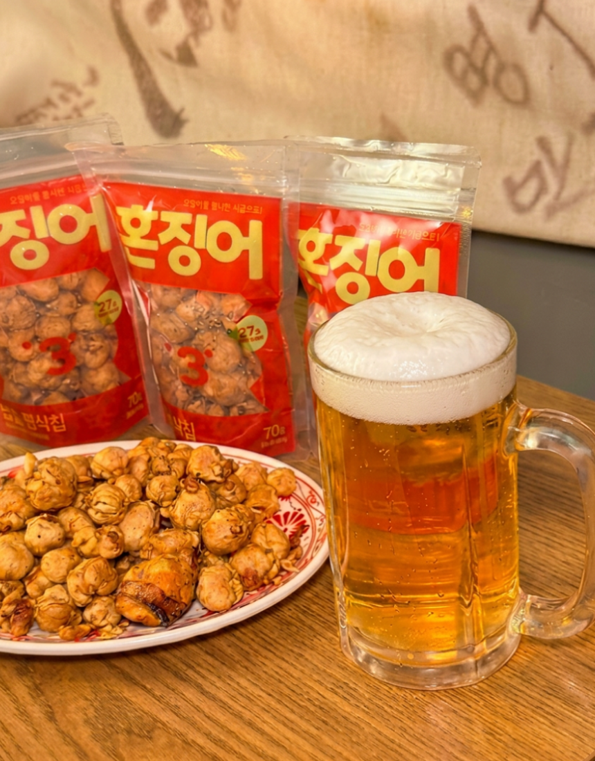 혼징어 입술꽈삭칩 오징어입 간단한 편의점 맥주 술안주 어른간식 마른오징어 70g, 1개 - 상세 이미지 3