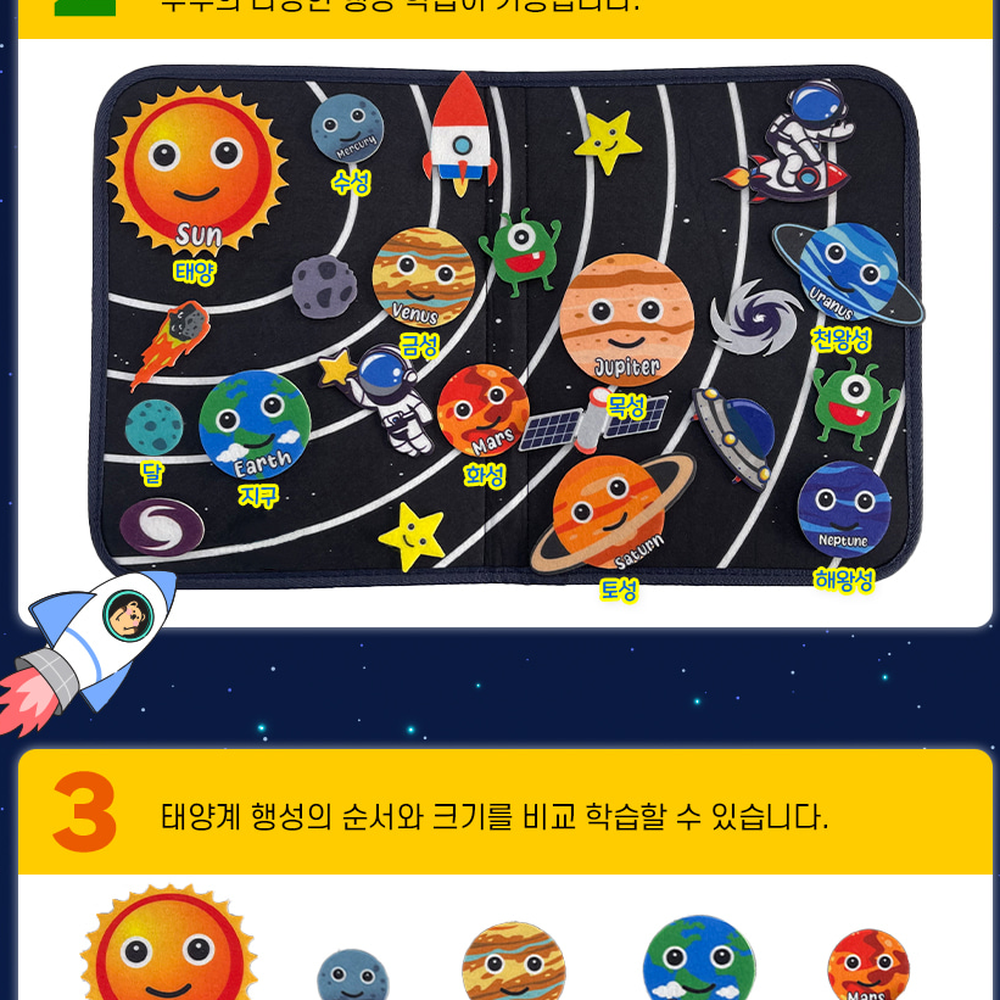 순서비교과학탐구 재활용가능지구과학우주행성보드 스토리텔링방과후수업태양계학습보드 - 상세 이미지 2