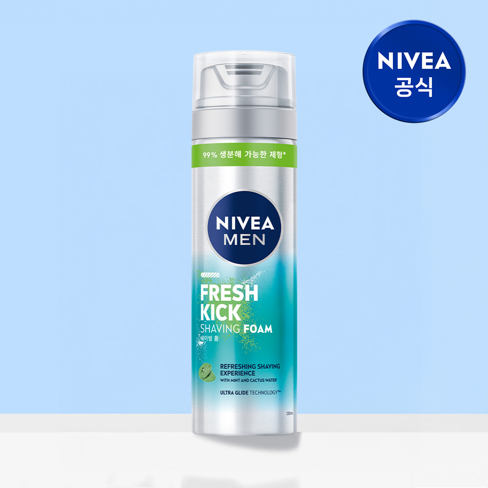 니베아 맨 프레시 킥 쉐이빙 폼 면도크림 200ml, 1개 - 상품 이미지